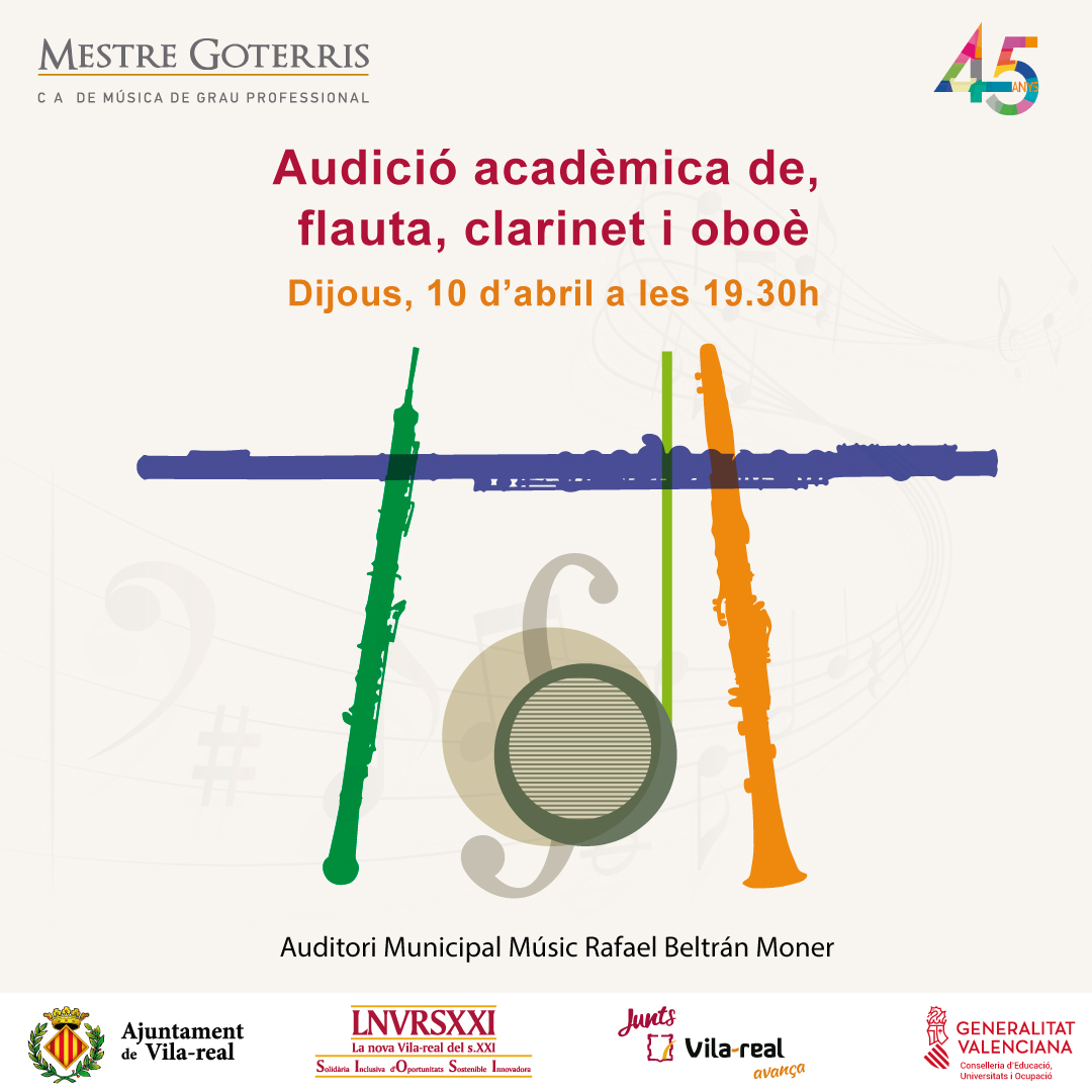 Audició de flauta, clarinet, oboè i música de cambra